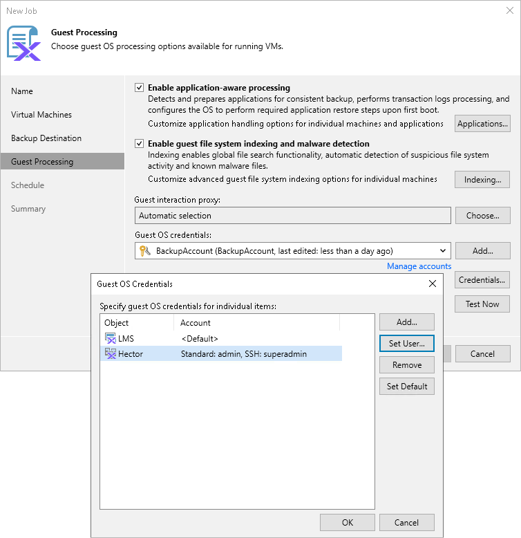 Step 5d. Manage VM Guest OS Credentials