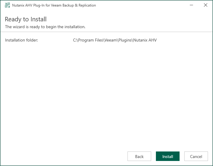 Installing Nutanix AHV Plug-In Manually