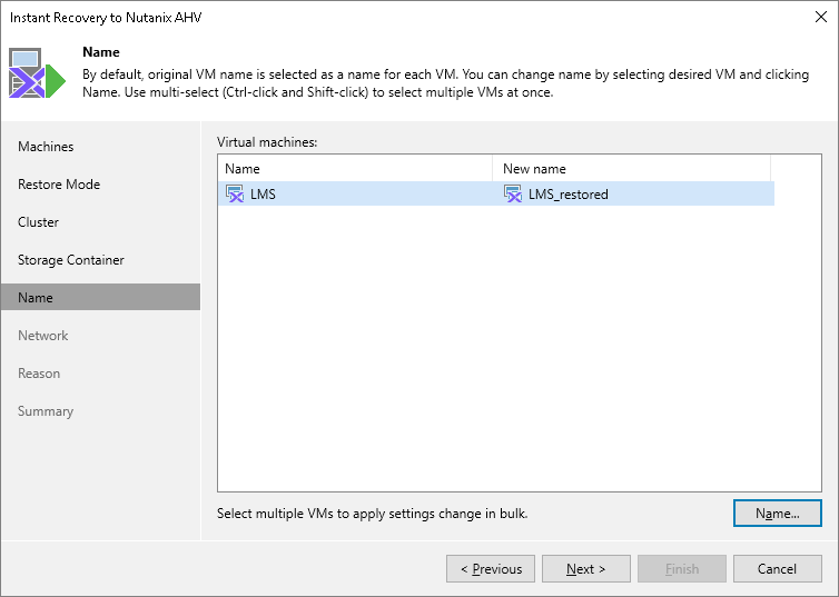 Step 6. Specify VM Name