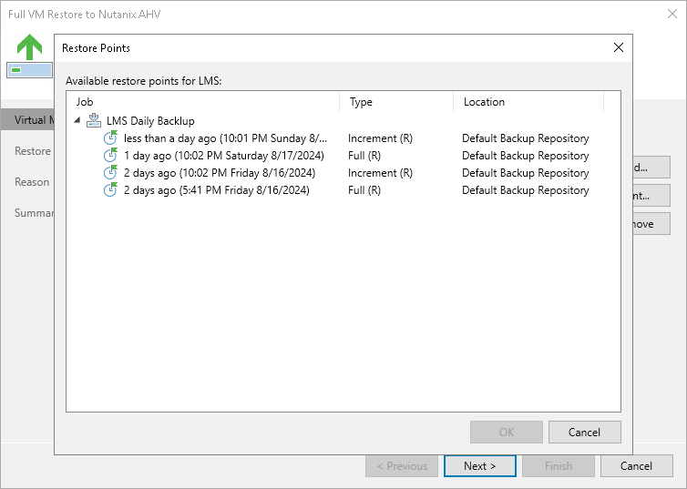 Step 2. Select Restore Point
