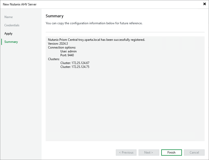 Step 5 Finish Working with Wizard