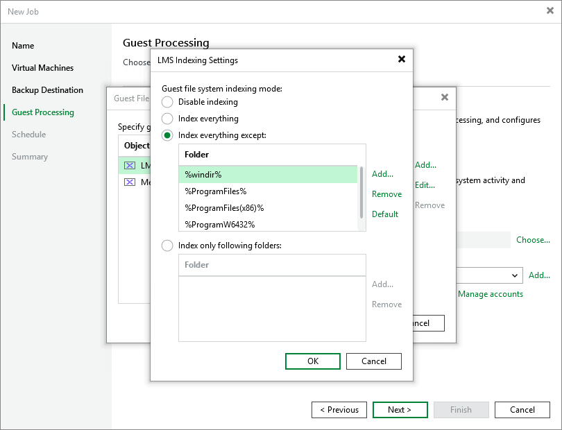 Step 5b. Enable VM Guest OS File Indexing