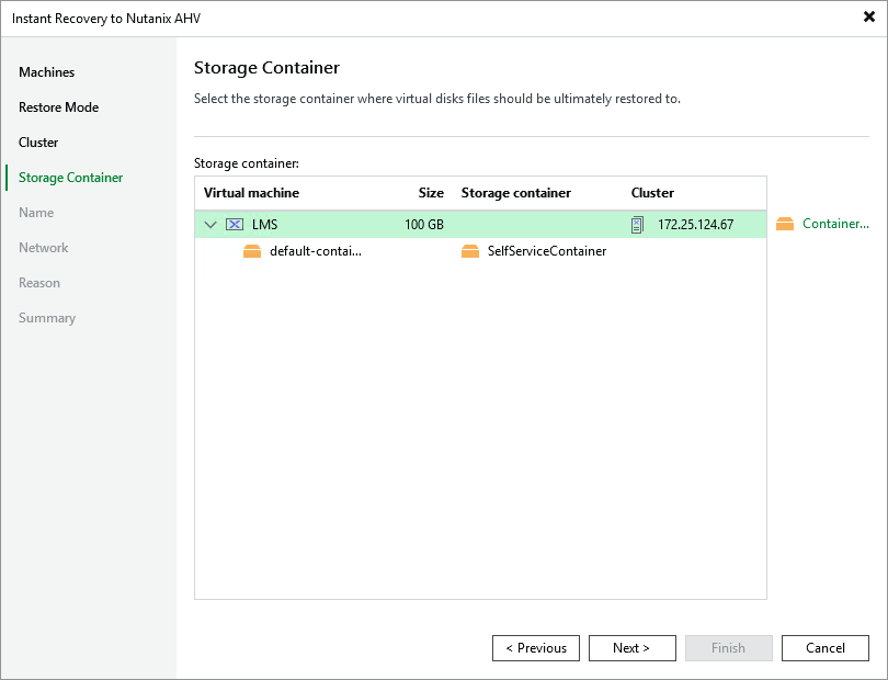 Step 5. Select Storage Container