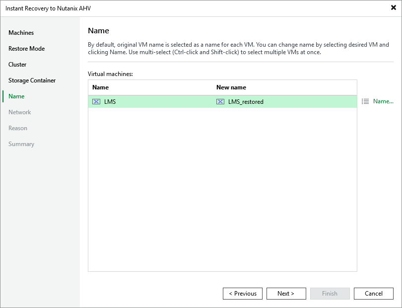 Step 6. Specify VM Name