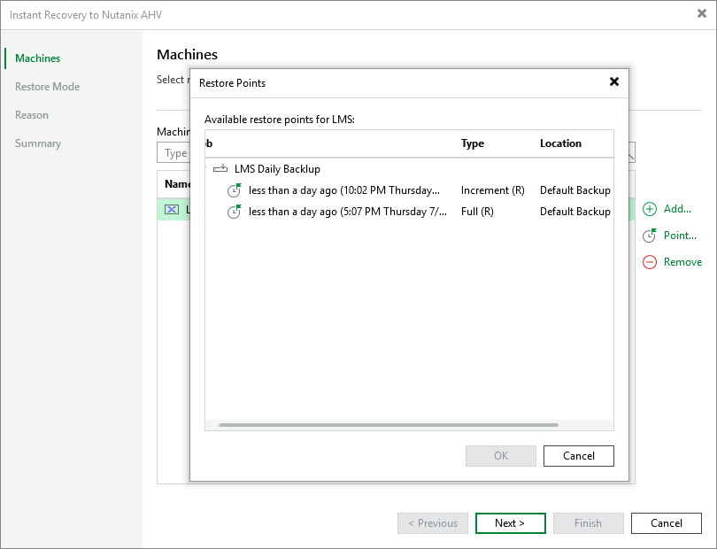 Step 2. Select Restore Point