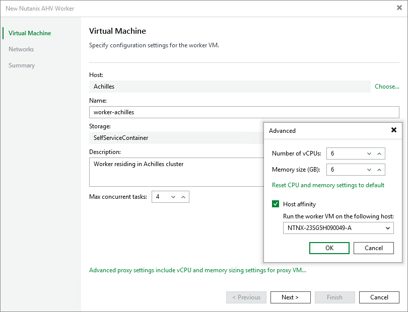 Specify Worker VM Settings Step 2. Specify Worker VM Settings