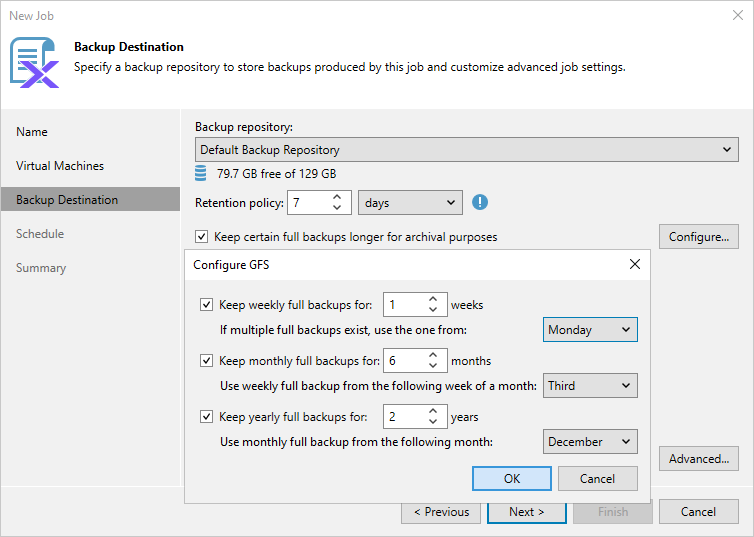 Configuring GFS Policy Schedules