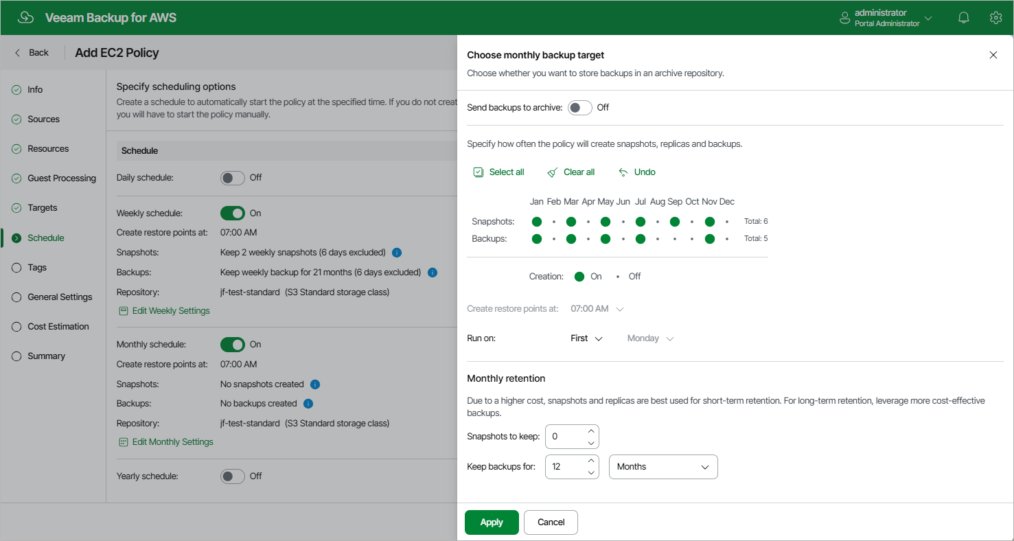 Enabling Backup Archiving