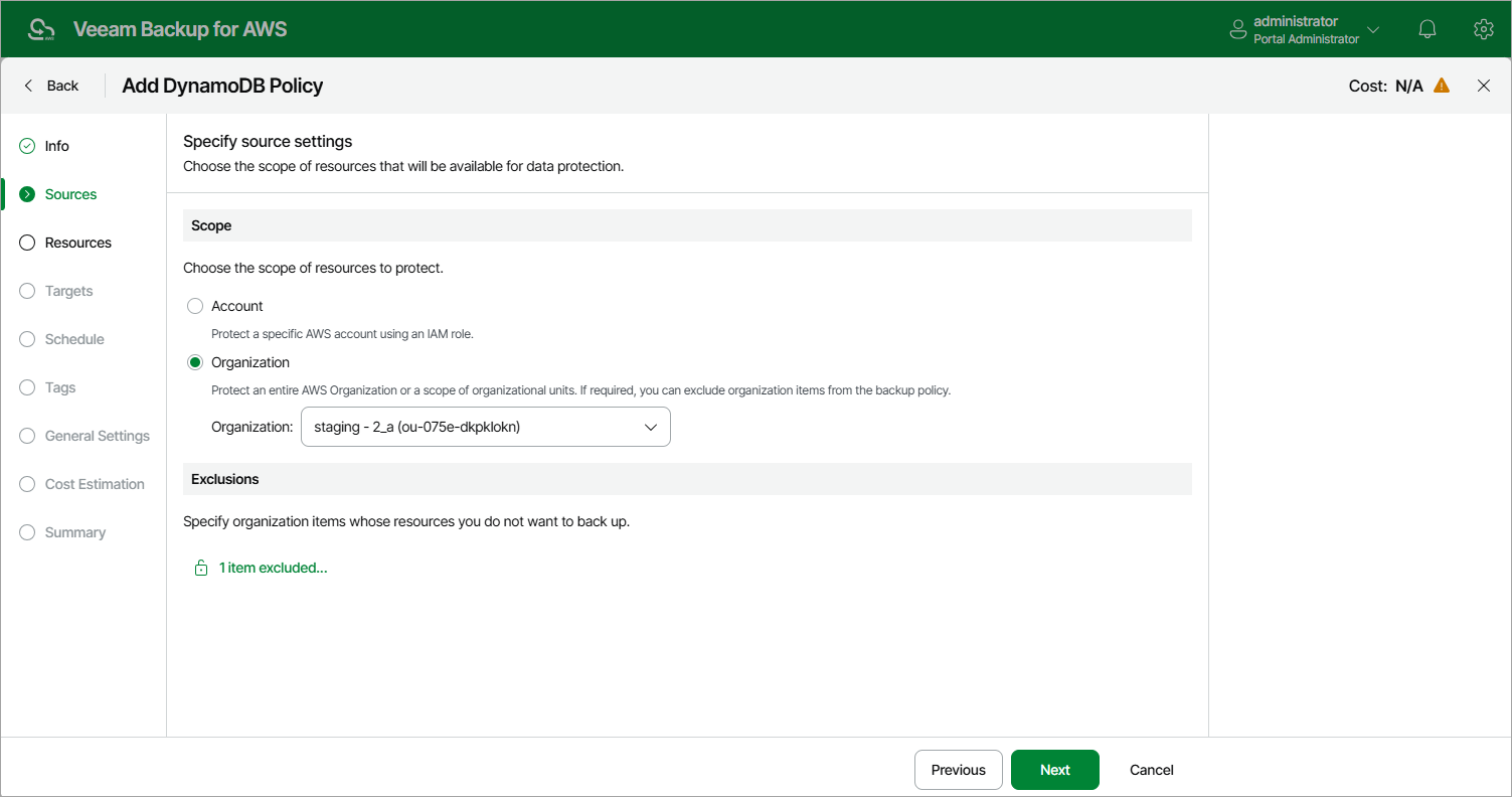 Creating DynamoDB Backup Policy