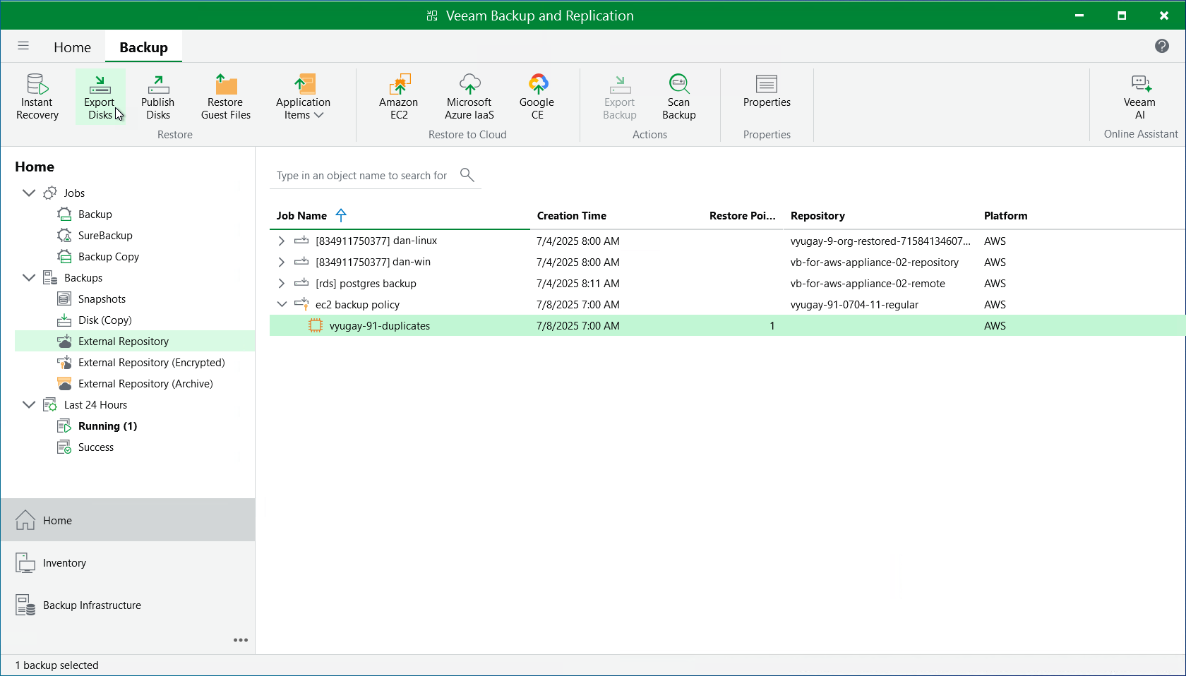 Export disks