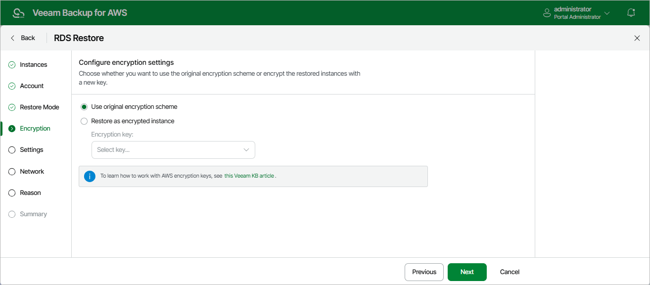 Restoring RDS Resources