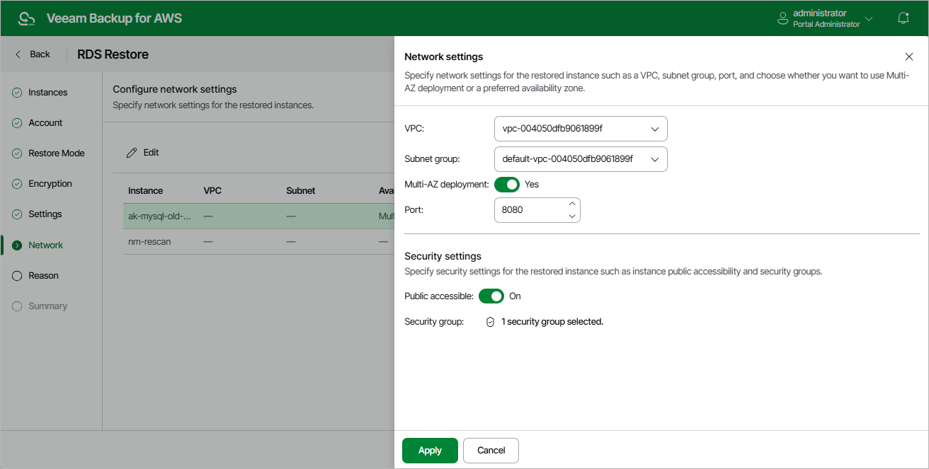 Restoring RDS Resources