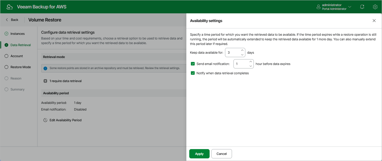 Restoring EBS Volumes