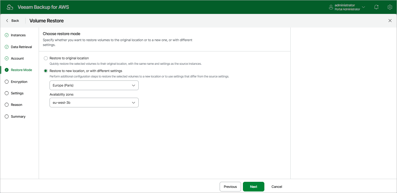 Restoring EBS Volumes
