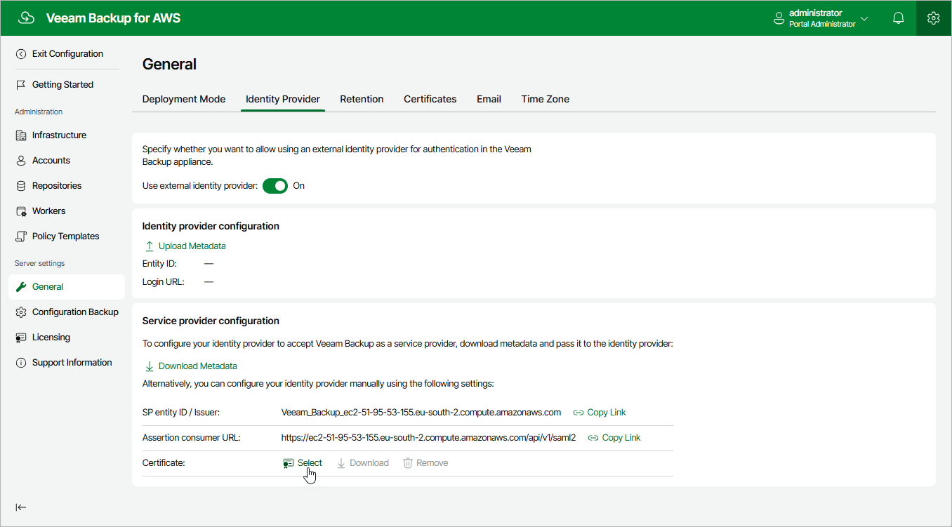 Configuring SSO Settings