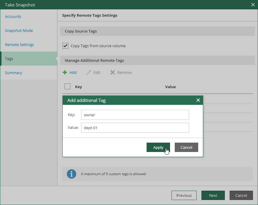 Creating Snapshots Manually