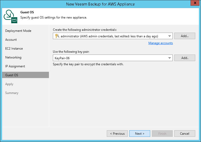 Step 7. Specify Guest OS Credentials