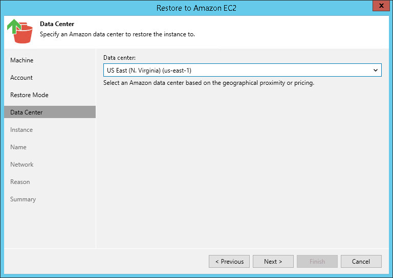 Step 5. Specify Datacenter Region