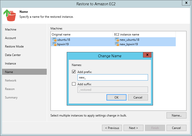 Step 7. Specify Instance Names