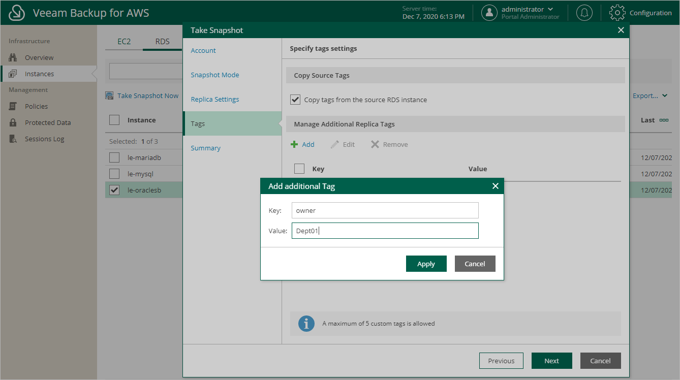 Creating Snapshots Manually