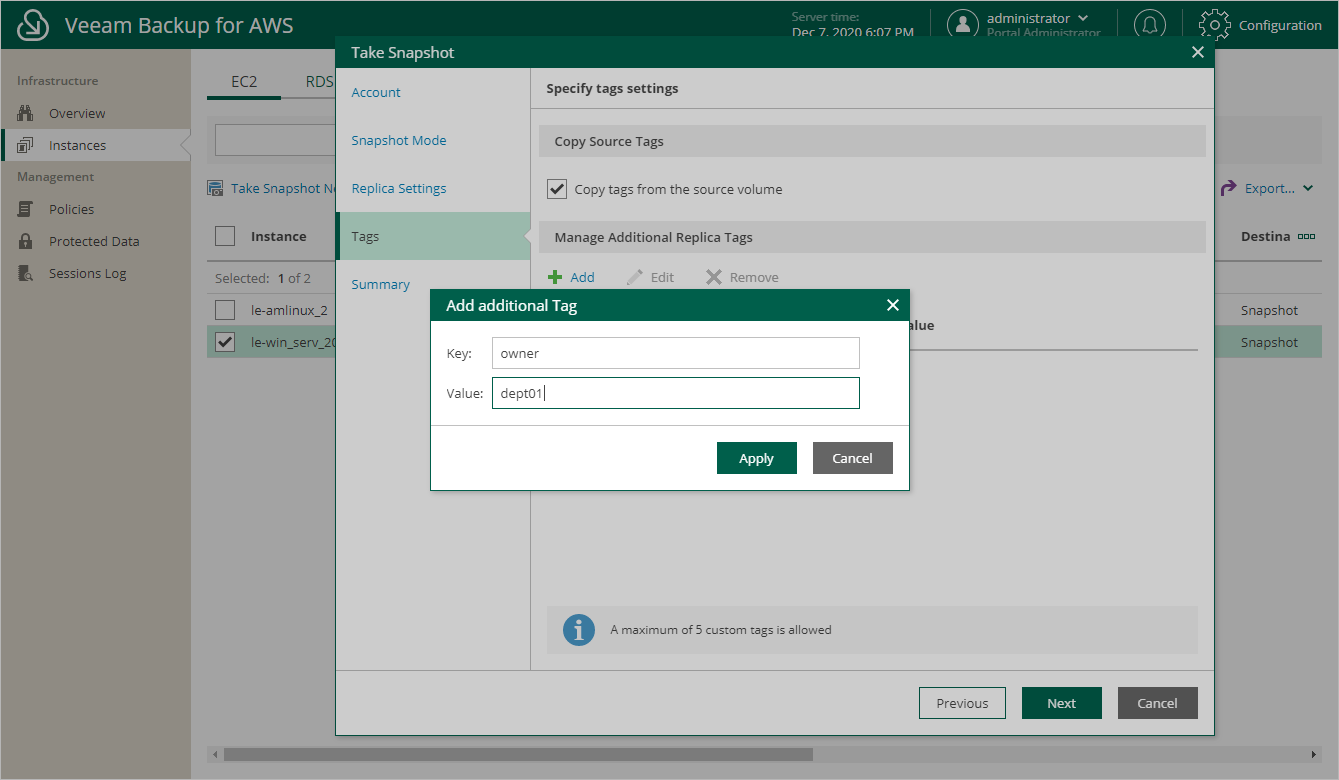 Creating Snapshots Manually