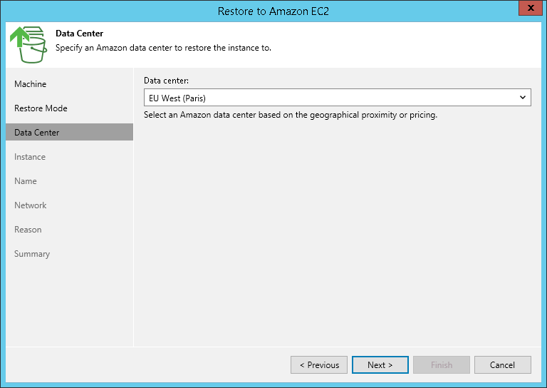Step 5. Specify Datacenter Region
