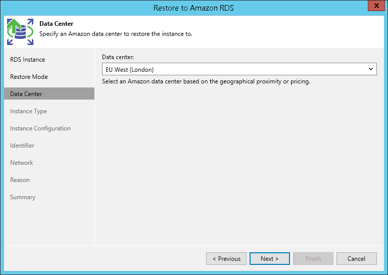 Step 5. Specify Datacenter Region