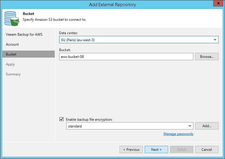 Step 4. Specify Amazon Bucket