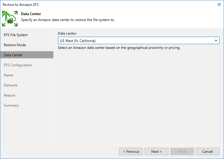 Step 5. Specify Datacenter Region
