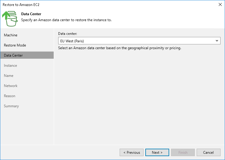 Step 5. Specify Datacenter Region