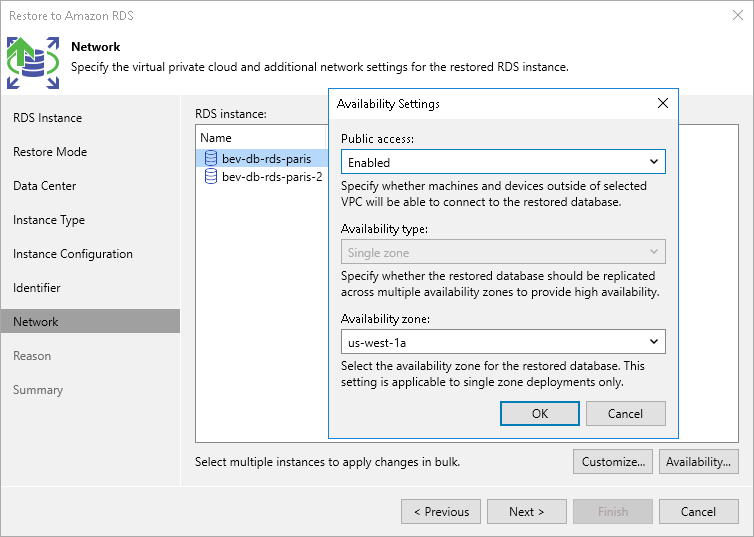Step 9. Configure Network and Availability Settings