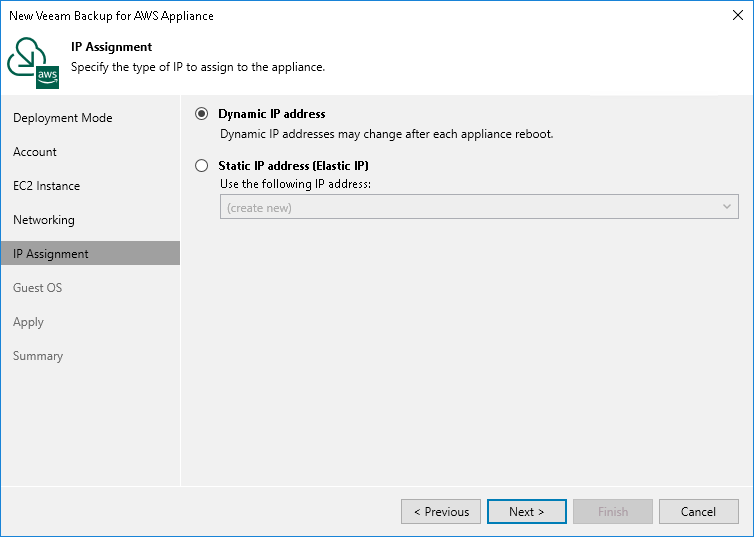 Step 6. Specify AWS IP Settings