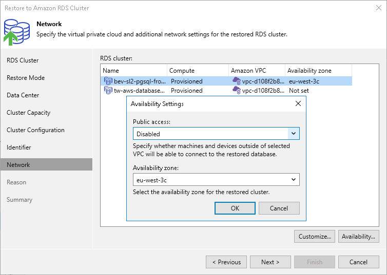 Step 9. Configure Network and Availability Settings