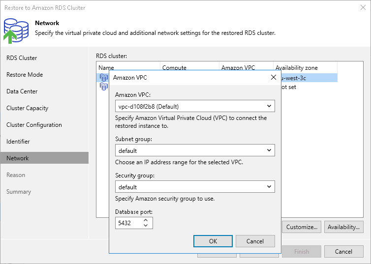 Step 9. Configure Network and Availability Settings