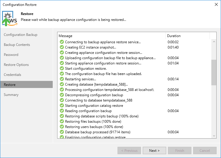 Step 7. View Restore Session Details