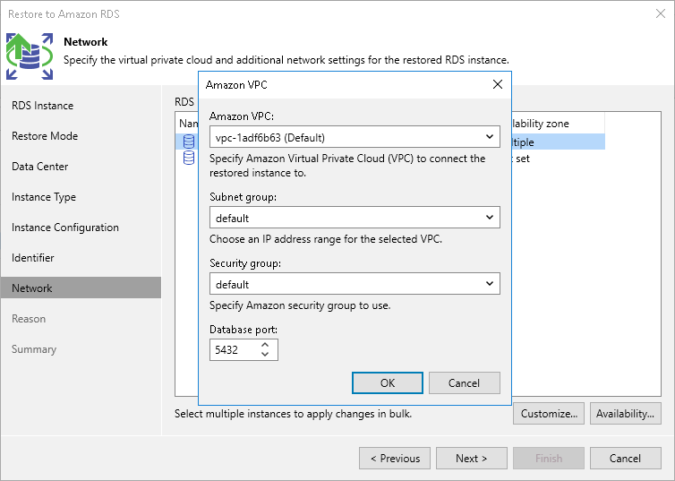 Step 9. Configure Network and Availability Settings