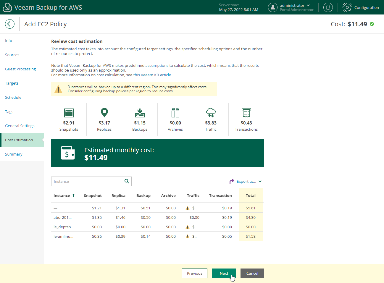 Creating EC2 Backup Policy