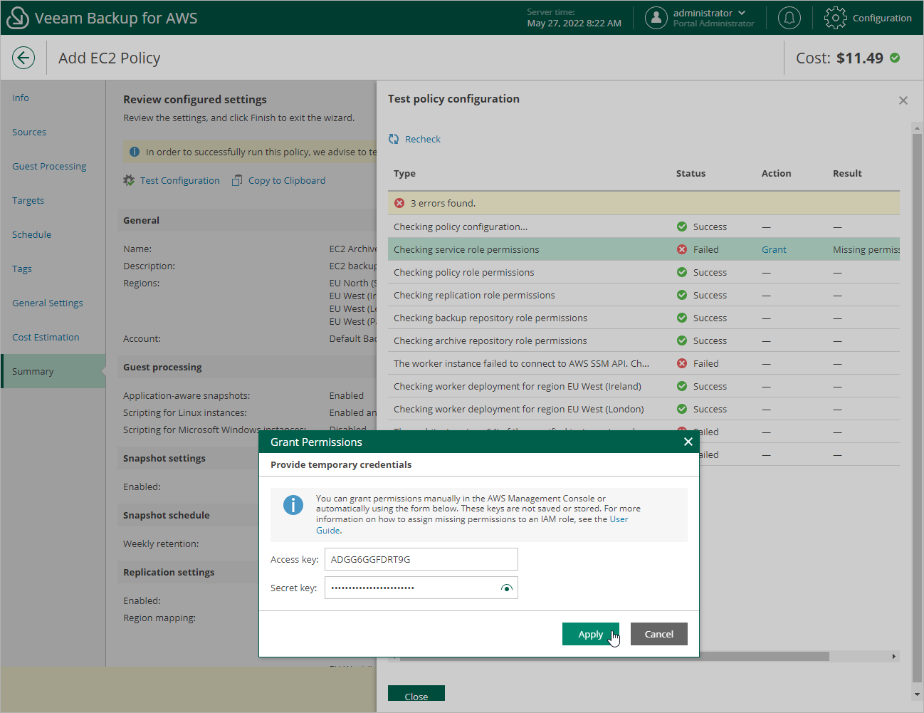 Creating EC2 Backup Policy