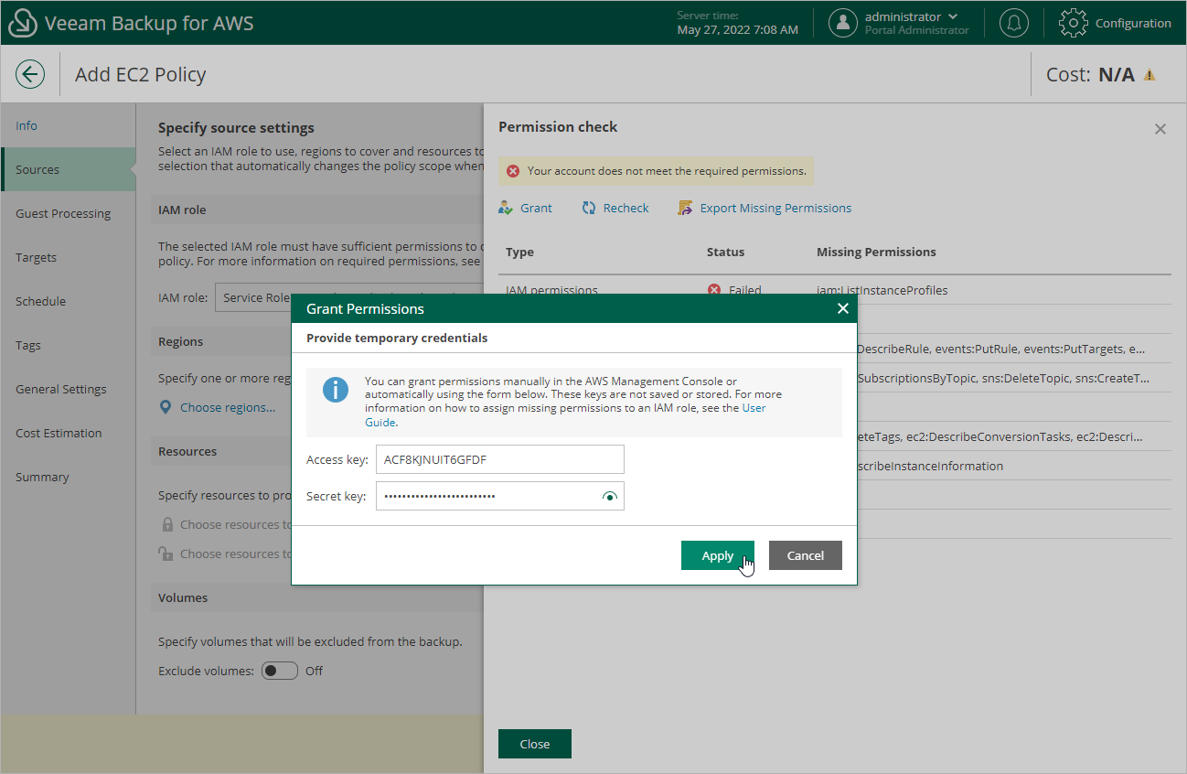 Creating EC2 Backup Policy