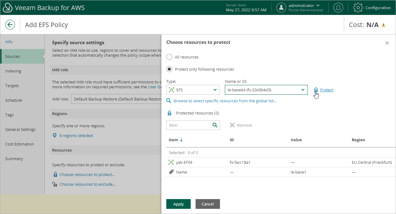 Creating EFS Backup Policy