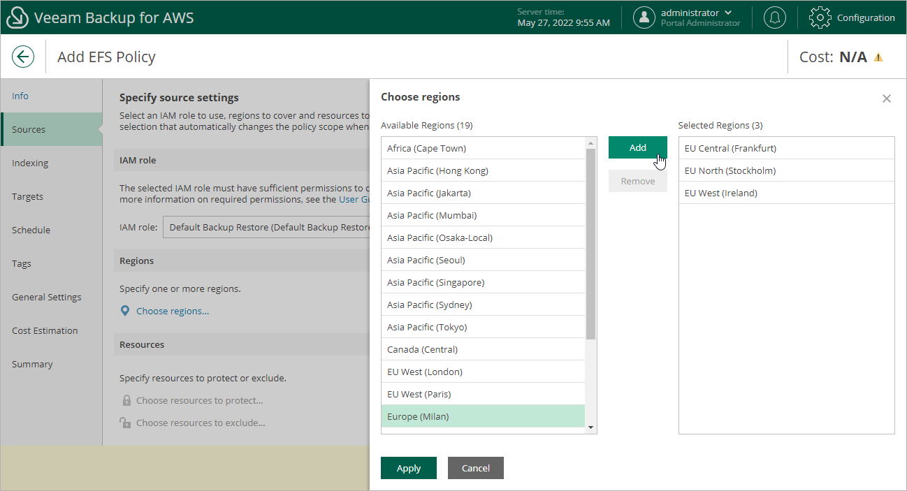 Creating EFS Backup Policy