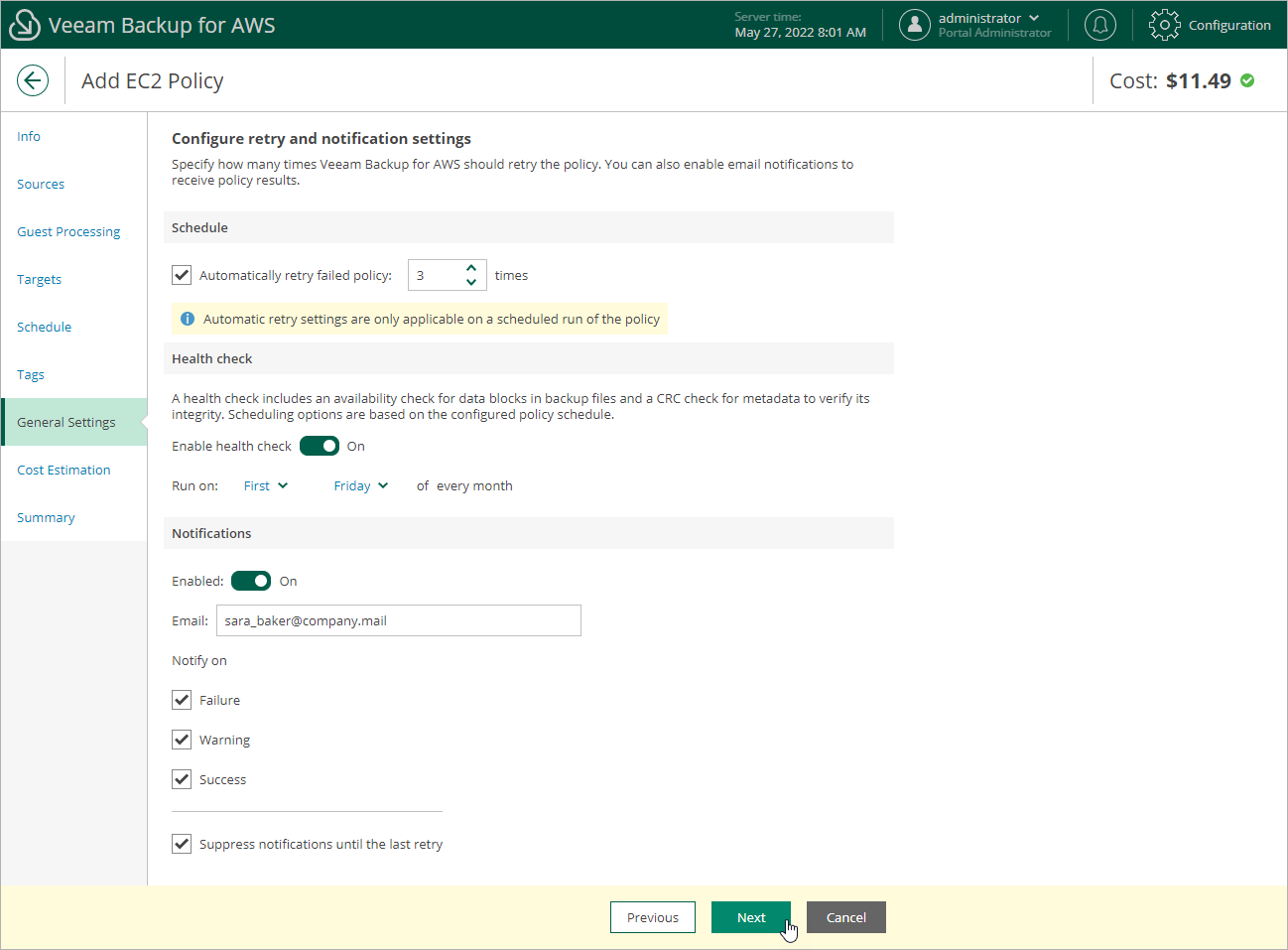 Creating EC2 Backup Policy