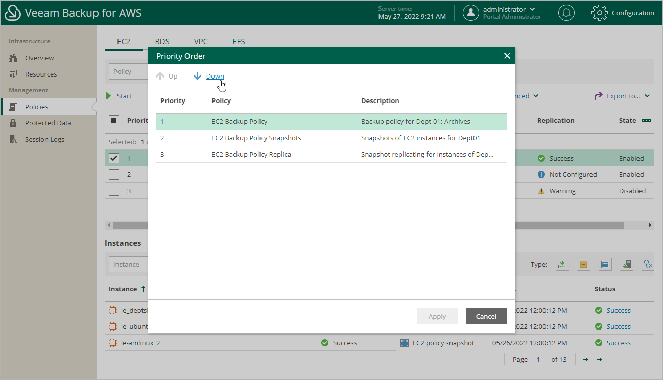 Setting Policy Priority