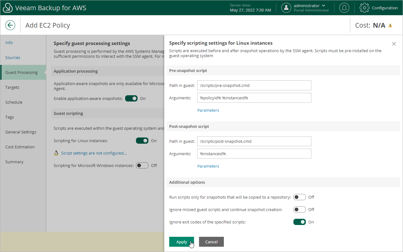 Creating EC2 Backup Policy
