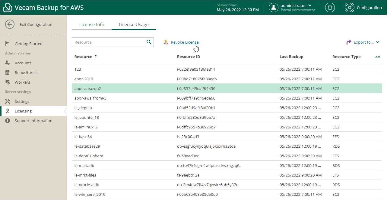 Revoking License Units