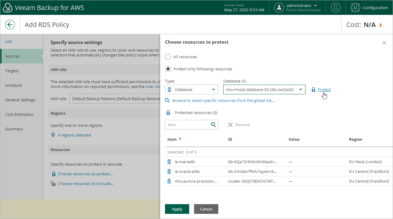 Creating RDS Backup Policy
