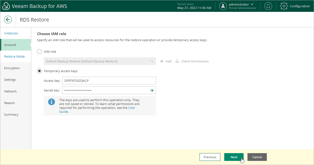 Restoring RDS Resources