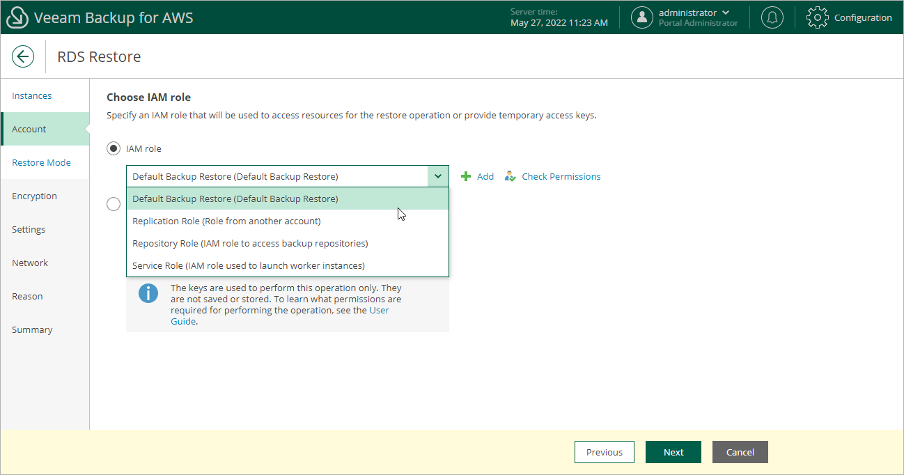 Restoring RDS Resources