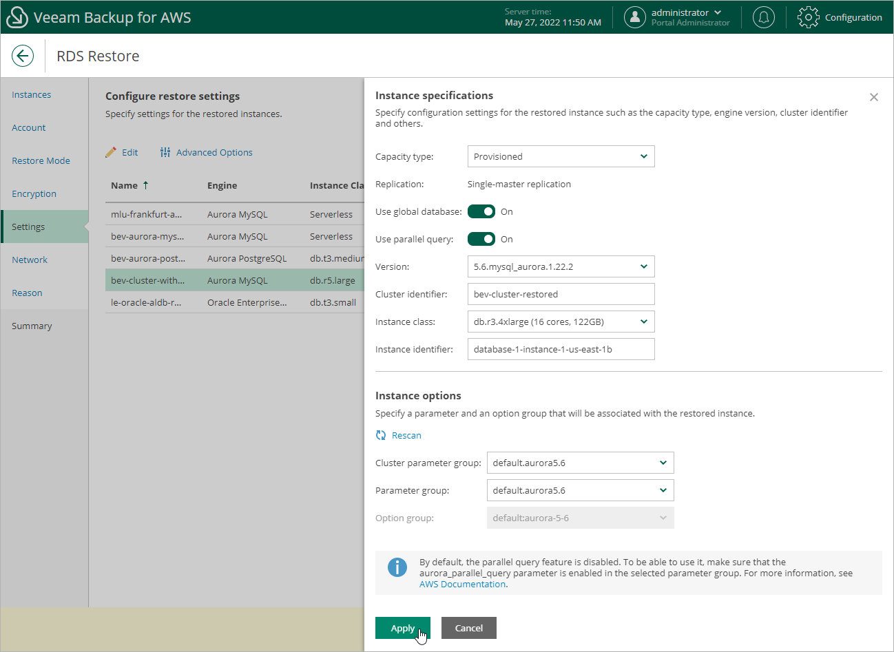 Restoring RDS Resources