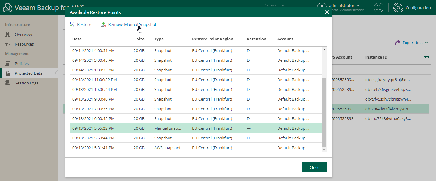 Removing RDS Snapshots Created Manually